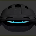 Modern ASTM Gray Bicycle Helmet With Blue Luminous Accents And Ventilation Holes