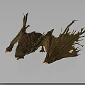 Mythical Dragon Creature With Large Wings Sharp Claws And Textured Brown Red Skin 3d model