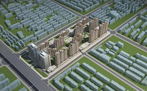 European-style residential high-rise 3d model