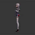3D Anime Character With Pink Hair Stylish Outfit And Arms Outstretched Pose