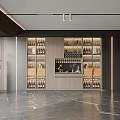 Elegant Contemporary Wine Cabinet Design With Glass Shelves And Wine Bottle Storage