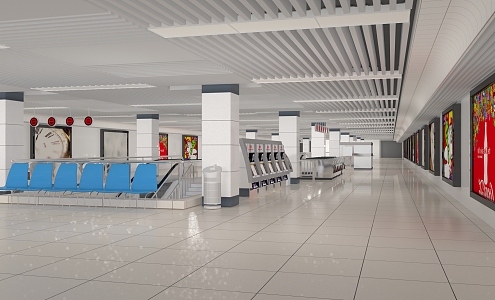 modern subway station subway station hall 3d model