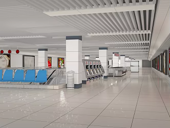 modern subway station subway station hall 3d model