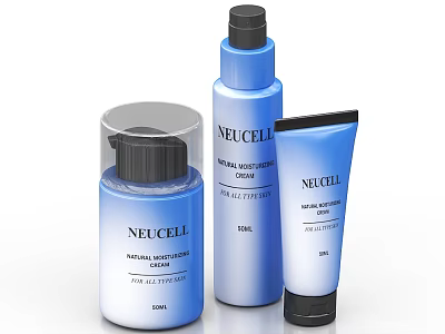 NELLCELL Essential Bathroom Small Items With Moisturizing Cream Serum And Tube 3d model