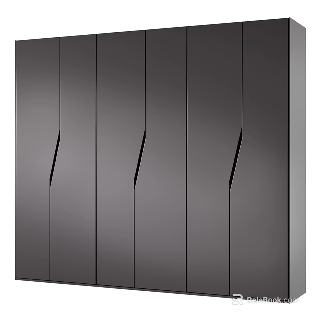 Modern Dresser With Sleek Grey Surface And Multiple Drawer Design 3d model 