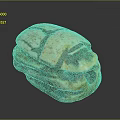 Wood and Stone Decorative Sculpture With Layered Structure Natural Texture And Green Brown Tones