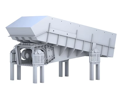 Industrial Inclined Vibrating Screen Equipment with Heavy Duty Support Structure 3d model