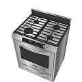 Stainless Steel Gas Range With Oven And Multiple Burners Modern Design