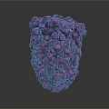 Unique Purple Wooden Stone Decorative Sculpture With Bumpy Textured Surface