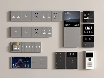 Smart Switch Panels For Home With Multiple Controls And Displays 3d model