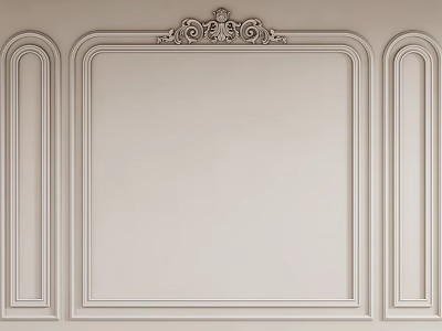 Gypsum Molding Wall Decor Featuring Ornate Carved Top Framed Panel and Symmetrical Classic Design 3d model