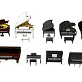 Various Musical Instruments and Art Supplies with Diverse Styles for Creative Use 3d model