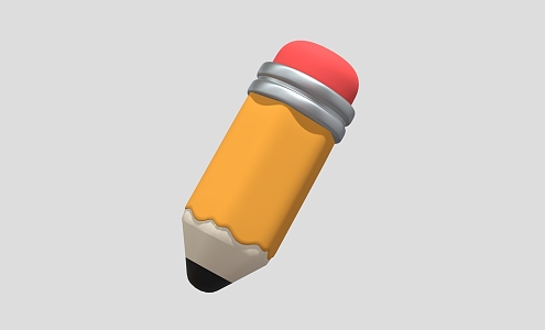 Cartoon Pencil Pencil Cartoon Pen Low Poly Pen 3d model