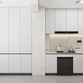 Modern Kitchen Interior With White Cabinets Countertop Appliances Green Plant And Window