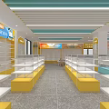 Modern Retail Store Interior With Colorful Counters Display Shelves And Bright Lighting