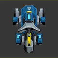 Intelligent Four Legged Robot With Blue Gray Body And Yellow Component Mechanical Design