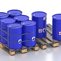 Pallet stack paint bucket logistics storage 3d model