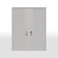 Dark Textured Modern Double Doors For Home Interior With Classic Handles Design
