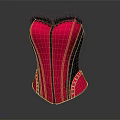 Pink Fashionable Corset With Black Lace Trim And Back Zipper Satin Material