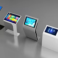 Modern Interactive Touchscreen Kiosks With Various Stand Designs And Displays 3d model