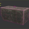 Rustic Stone Storage Box with Red Handle for Home Living Essentials 3d model