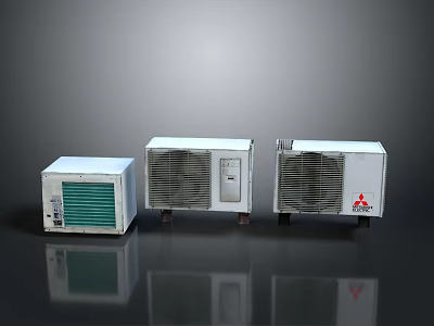 Three Compact Air Conditioners With Different Designs For Home Electronic Appliances 3d model