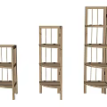 Wooden Storage Shelving Units in Various Heights with Simple Design for Home Organizing