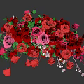 Vibrant Floral Bouquet Featuring Red Pink Roses And Fresh Green Leaves