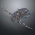 Flying Insect Longhorn Beetle Detailed 3D Rendering Dark Body White Spots Long Antennae Blue Legs