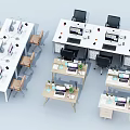 Modern Office Desk and Chair Computer Desk and Chair 3d model