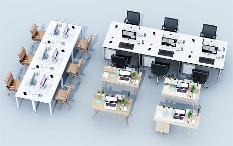 Modern Office Desk and Chair Computer Desk and Chair 3d model