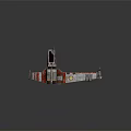 Futuristic Sci Fi Spaceship With Red Silver Exterior Blue Engines And Detailed Wing Structure