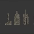 Detailed Classical Architectural Stone Components With Gray Arches Columns And Steps