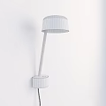 Light Green Modern Minimalist Wall Lamp With Curved Arm And Round Base