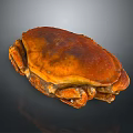 Orange Whole Crab With Shiny Shell Claws And Legs As Aquatic Animal
