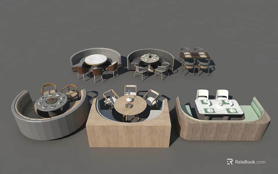 Modern Sofa and Coffee Table Combinations Featuring Round Square Shapes And Wooden Frames 3d model