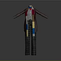 Stylish Winter Outfit With Brown Coat Red Shirt Plaid Pants And Colorful Scarf