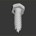 Durable Silver Hardware Tools Screw With Hex Head And Threaded Shank For Construction Projects 3d model