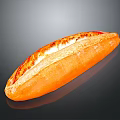 Freshly Baked Golden Crusty Baguette With Toasted Surface And Shiny Appearance