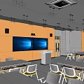 Modern Interactive Classroom 3d model