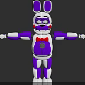 Purple And White Rabbit Character With Red Bow Tie In 3D Animated Design