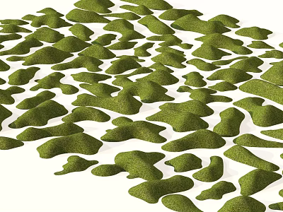 Green Irregular Hill Shaped Vegetation With Abstract Natural Textured Surface 3d model