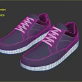 Blue Low Top Casual Sneakers With White Laces White Soles And Black Accents