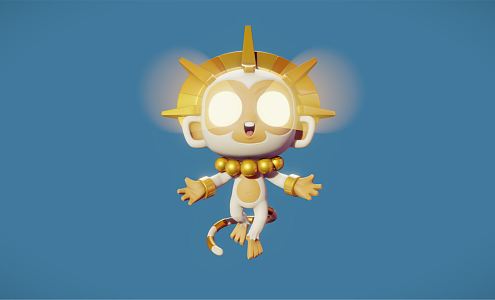 Modern game character Sun God 3d model