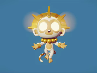 Modern game character Sun God 3d model