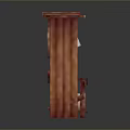 Wooden Multi Tiered Storage Shelf With Various Storage Boxes And Items