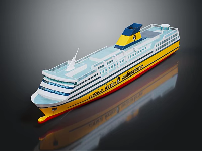 COLOR LINE Stavanger Ferry In Vibrant Yellow White Blue Exterior 3d model