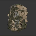 Modern 3D Model Of Weathered Stone Ruins With Brick Details And Tower Structures