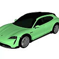 Green Sports Car With Sleek Design Shiny Exterior And Black Wheels