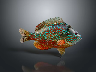 Vibrant Multicolored Tropical Fish With Shiny Scales Bright Fins And Colorful Patterns 3d model